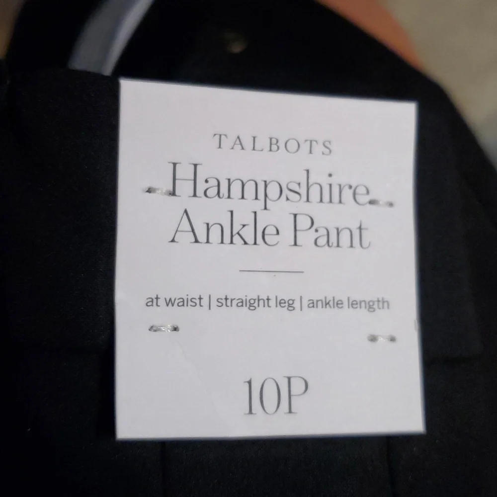 Talbots Women's Black Hampshire Ankle Straight Leg Pants 10 Petite - Picture 9 of 9